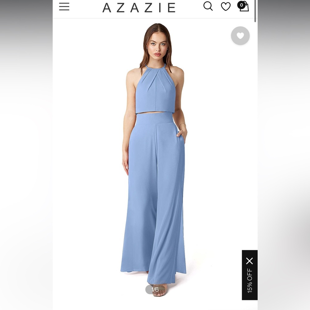 AZAZIE  jumpsuit dusty blue -  bridesmaid/wedding guest